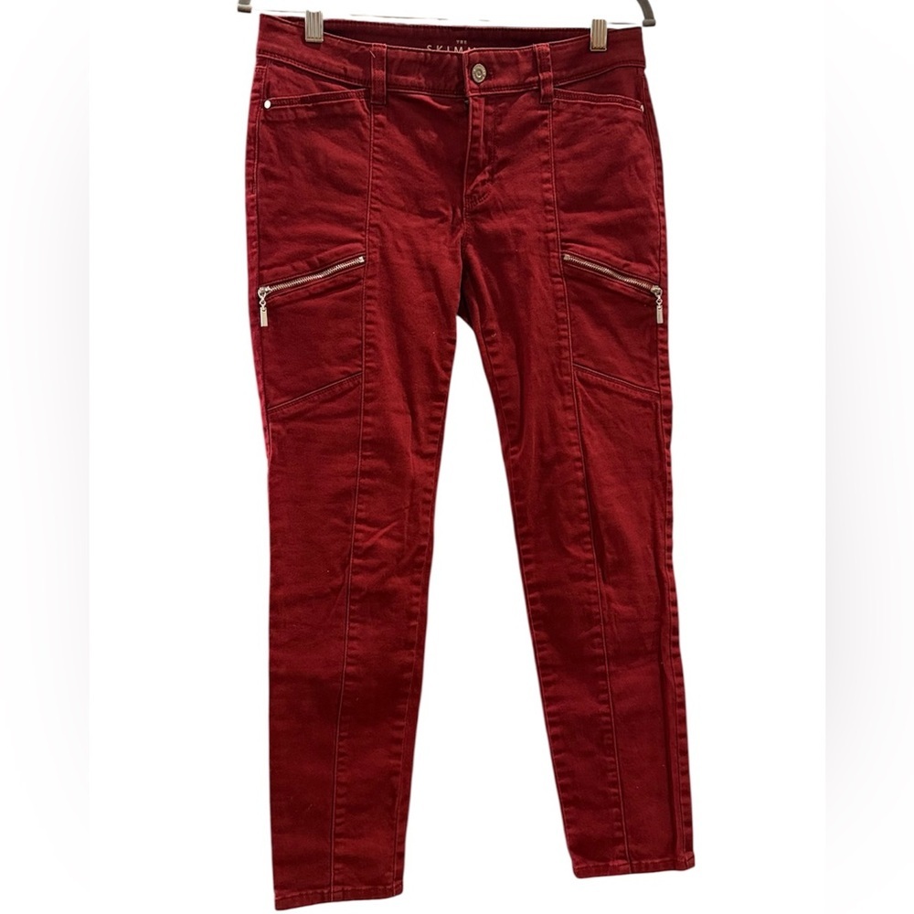 White House Black Market The Skimmer Red Skinny Pants size 4
